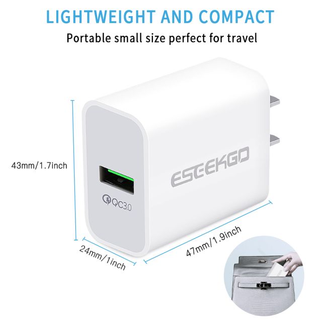 CARGADOR DE TELEFONO CARGA RAPIDA + CABLE USB
