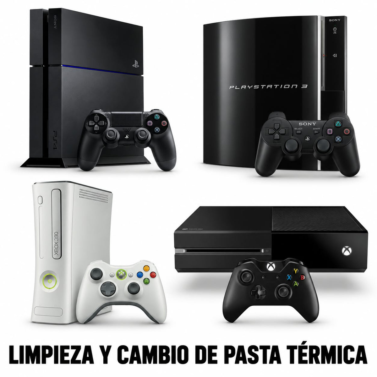MANTENIMIENTO LIMPIEZA Y CAMBIO DE PASTA TERMICA PS4 PS3 XBOX 360 XBOX ONE TECNICO