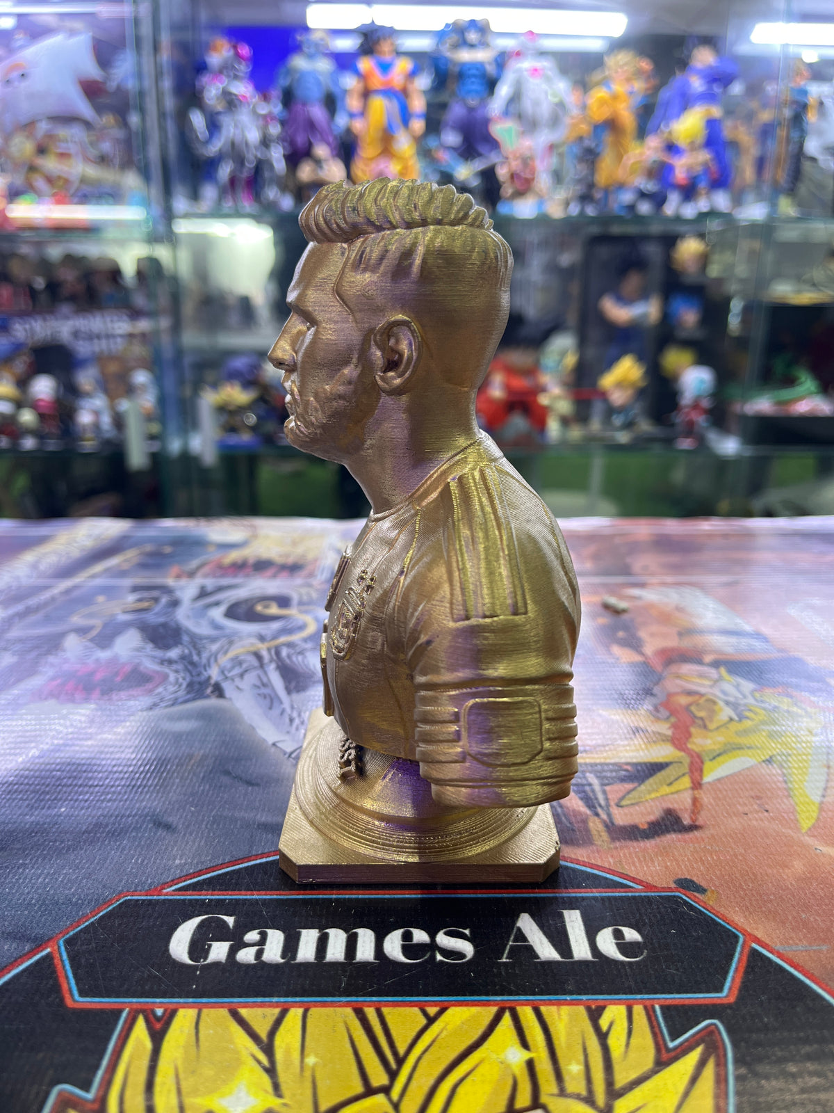 MESSI DORADO MINI BUSTO DE 15 CM ( IMPRESIÓN 3D)