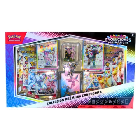 COLECCION PREMIUM CON FIGURA EVOLUCIONES PRISMATICAS EN ESPAÑOL CARTAS POKEMON
