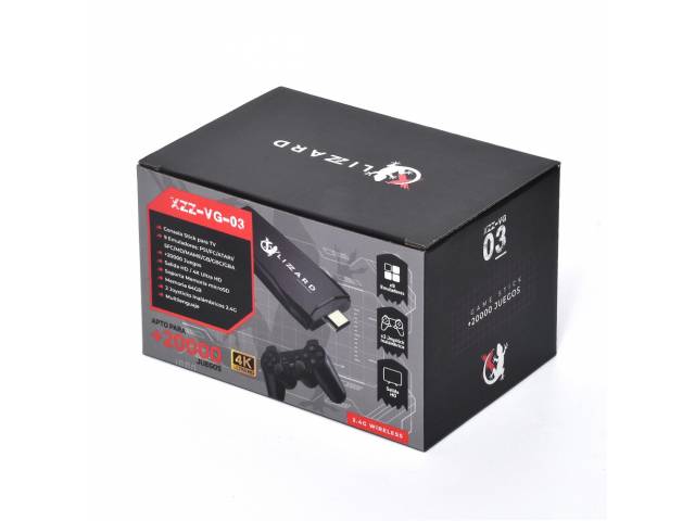 Consola Game Stick para TV XZZ-VG-03 Apto para +20000 Juegos 4K X-LizzardNO INCLUYE JUEGOS NI EMULADORES INSTALADOS