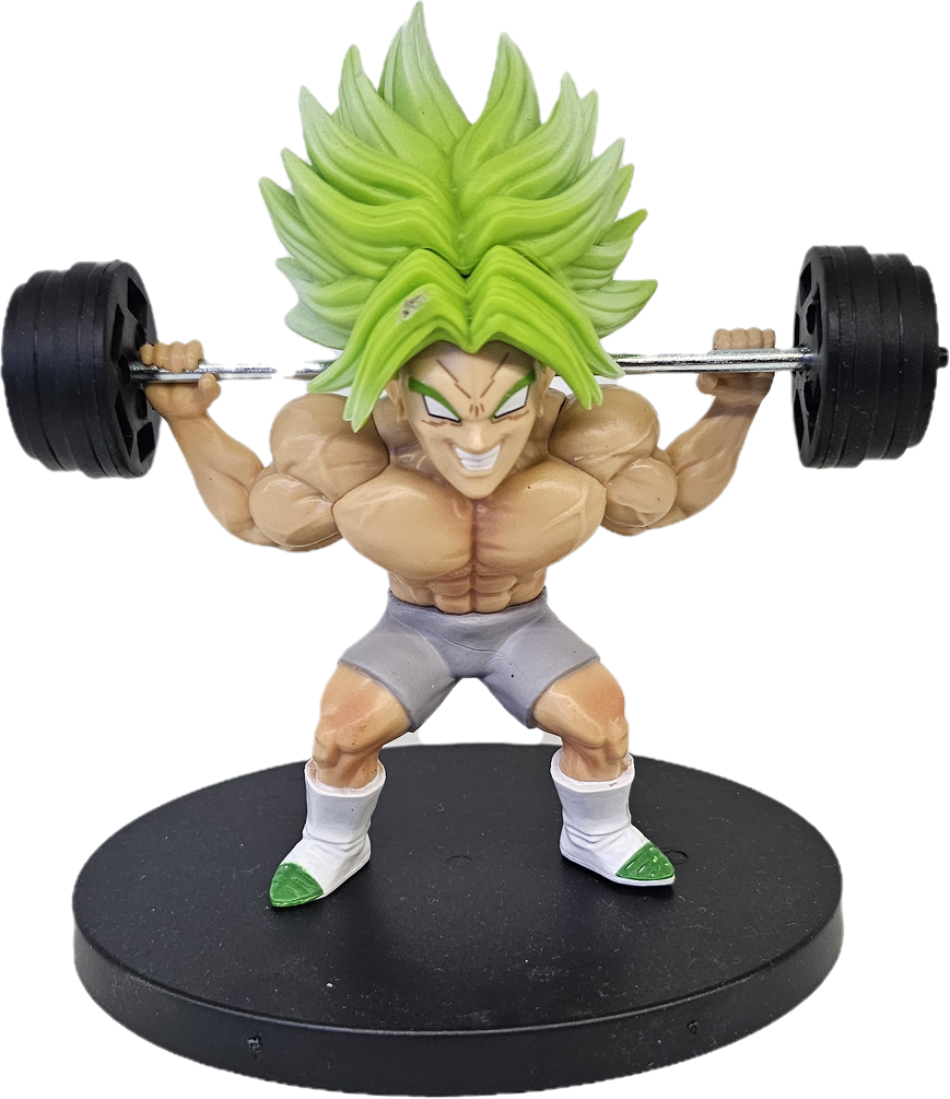 FIGURA DE BROLY HACIENDO PESAS DRAGON BALL