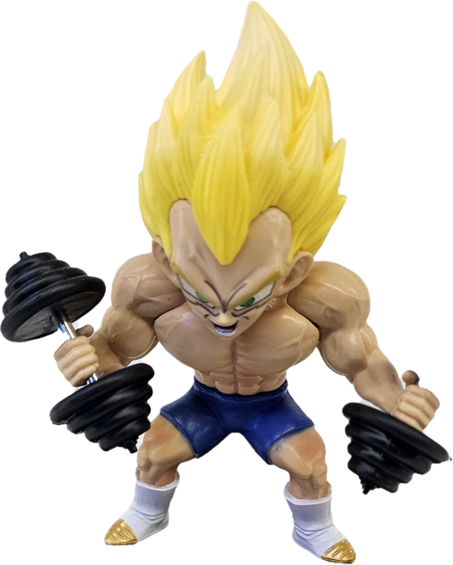 FIGURA DE VEGETA CON MANCUERNA DEAGON BALL