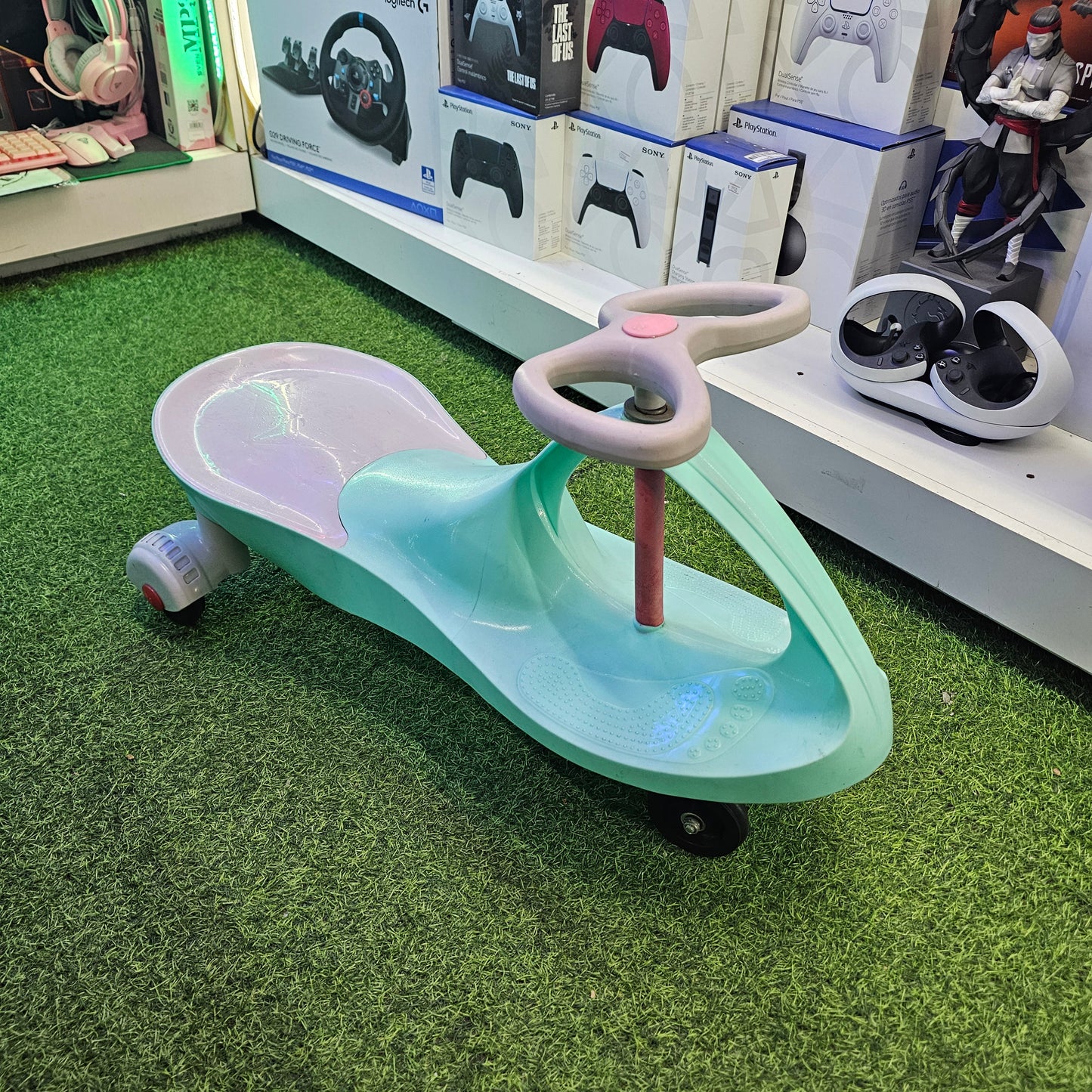 AUTO DESLIZADOR INFANTIL VERDE AGUA