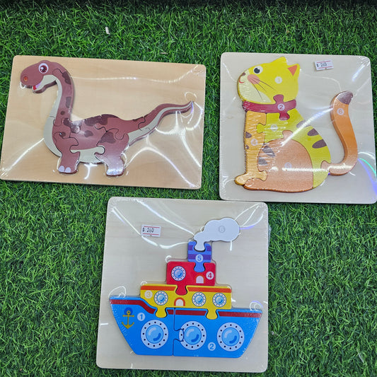 DINOSAURIO PUZLE DE MADERA