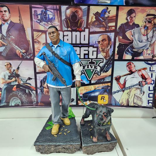 FRANKLIN GTA V FIGURA DE 40CM MAS PERRO DE 19CM GTA 5