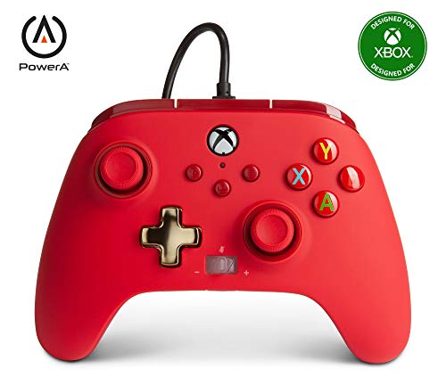 JOYSTIC POWERA ENHANCED WIRED CONTROLLER FOR XBOX SERIES X|S – OFFICIALLY LICENSED FOR XBOX ROJO