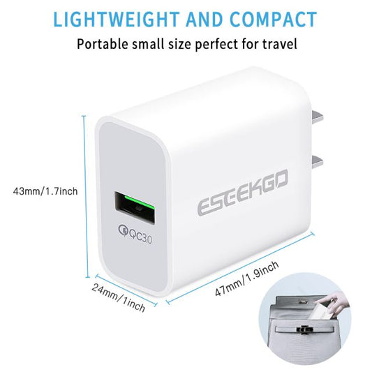 CARGADOR DE TELEFONO CARGA RAPIDA + CABLE USB