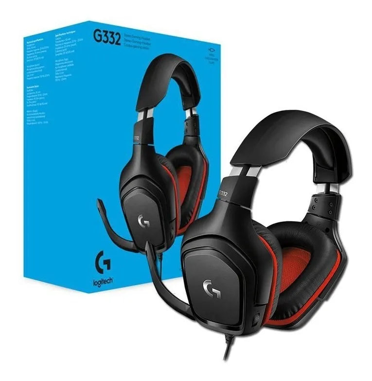 AURICULARES PARA JUEGOS LOGITECH G332 CON MICRÓFONO, COLOR NEGRO