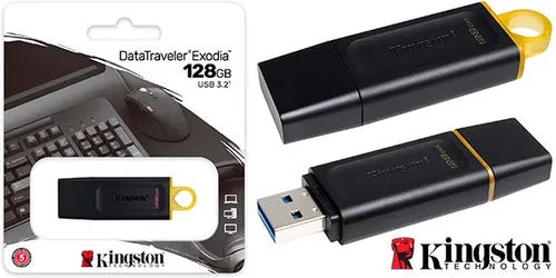 Flash Memory Kingston Exodia Dtx-128gb Usb 3.2 Color Negro