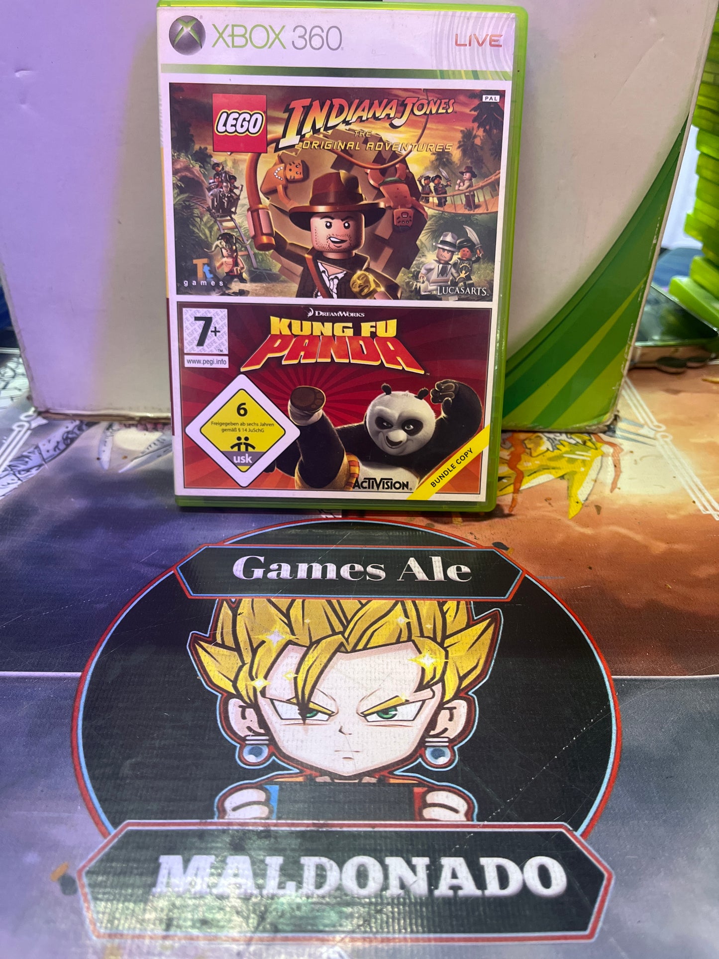 LEGO INDIANA JONES + KUNG FU PANDA – JUEGO DE XBOX 360 (USADO) (PAL)