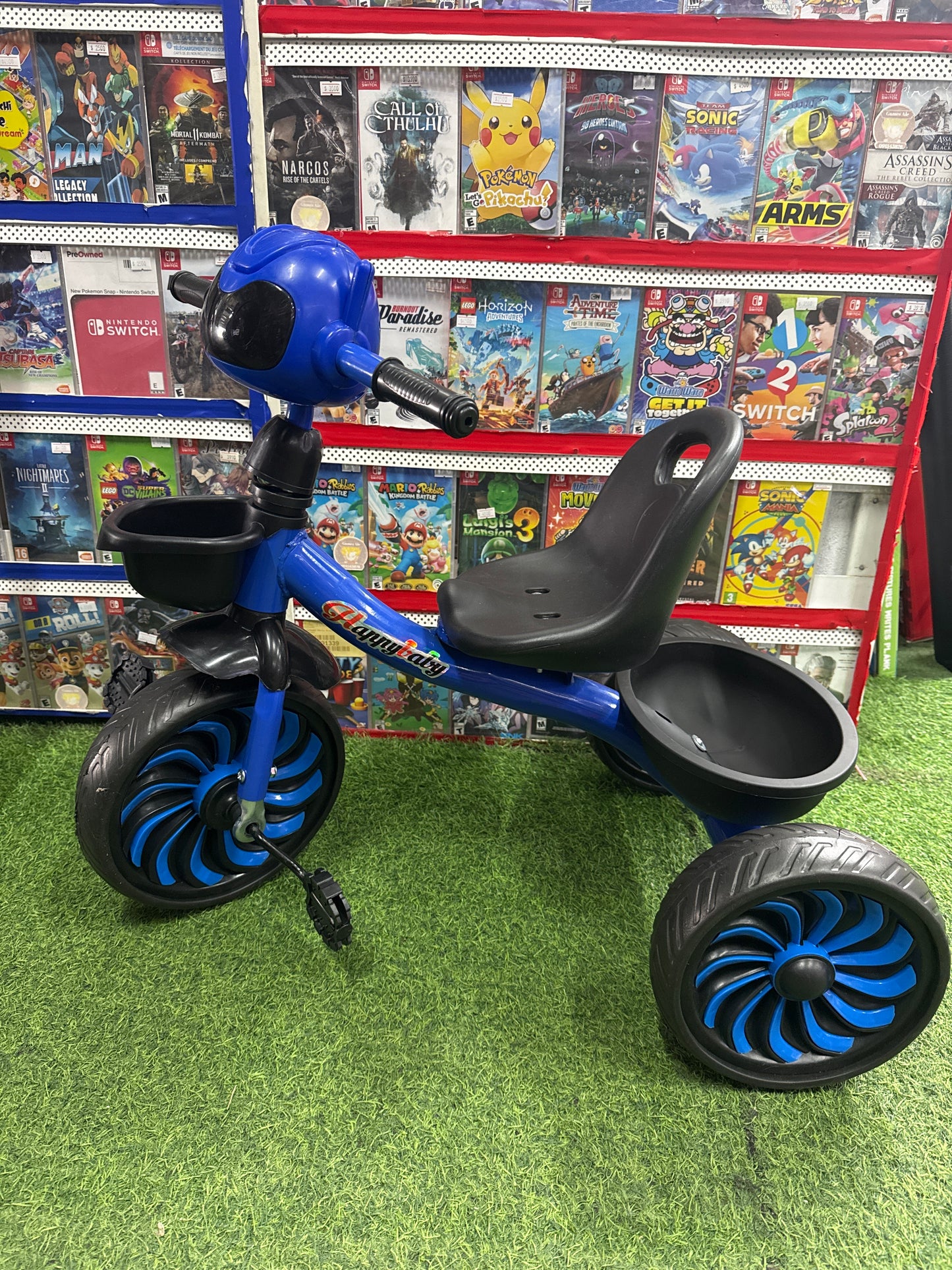 TRICICLO DE METAL MARCIANO CON LUZ Y SONIDO