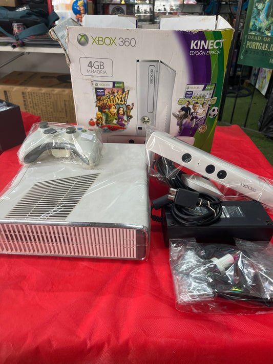 XBOX 360 ORIGINAL BLANCA + KINECT DE REGALO USADA ( CON GARANTÍA ) [ 462446220…]