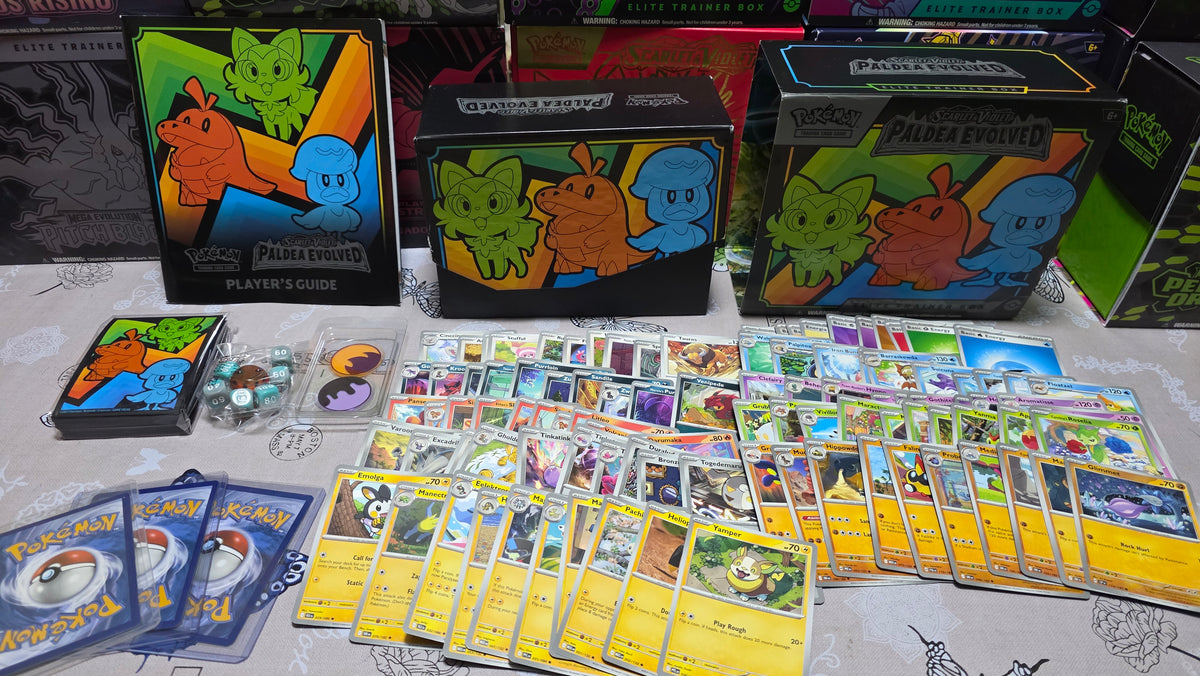 Combo Pokémon TCG – 100 cartas + Caja ETB + accesorios