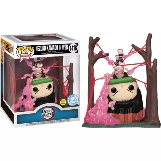 POP! DELUXE: DEMON SLAYER - NEZUKO KAMADO EN LA WEB GLOW IN THE DARK 1418